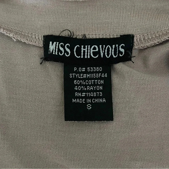 MISS CHIEVOUS Mauve Drop Waist Sleeveless Top With Rose Detailing Small | EUC - Picture 5 of 7